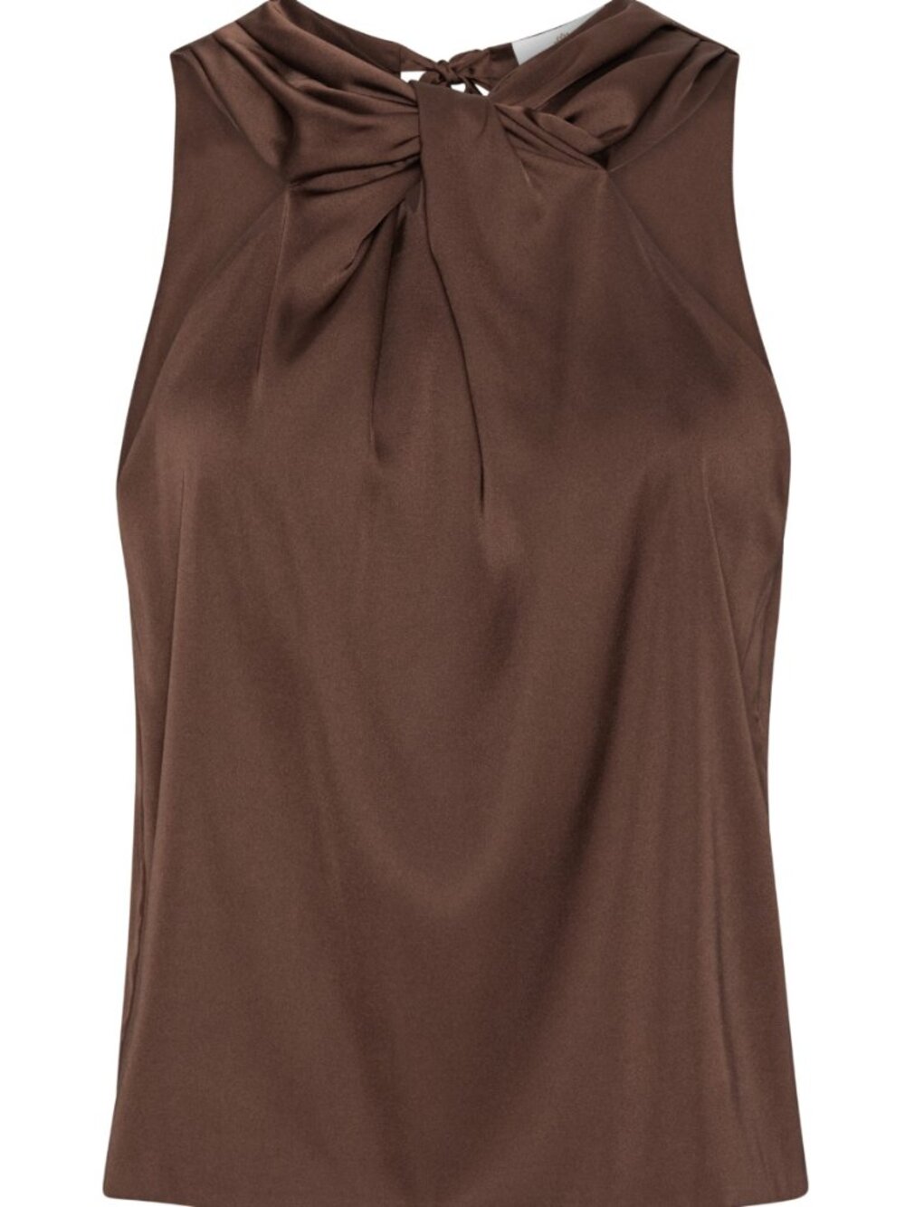 KARMAMIA Florence Top Brown Tie Neck Blouse NWT | Size S/M